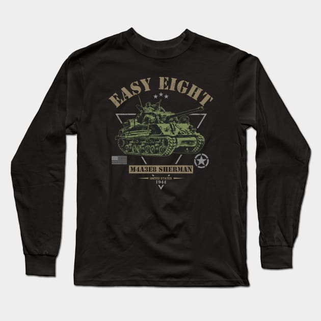 M4A3E8 'Easy-Eight' Sherman Long Sleeve T-Shirt by Military Style Designs